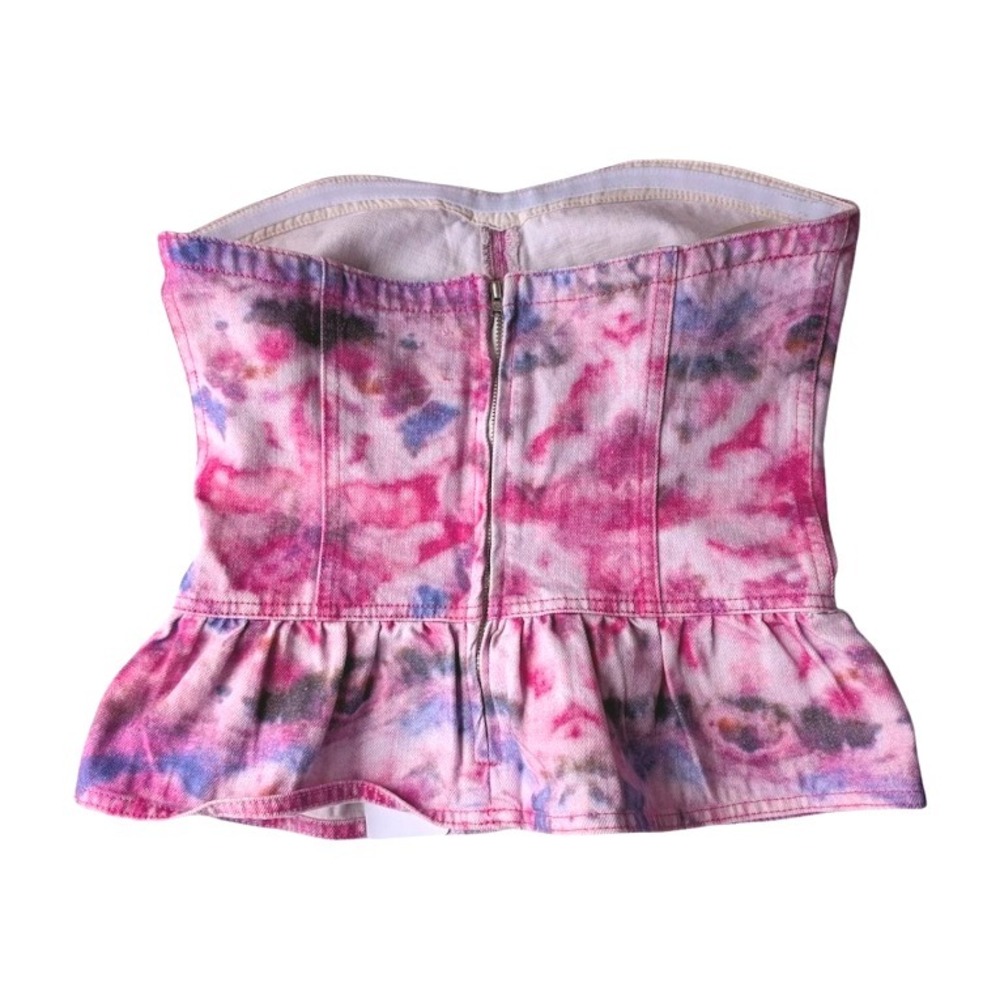 NWT Isabel Marant‎ Etoile Solizinia Tie Dye Peplum Corset Top Mulberry Size 36 - Picture 10 of 10